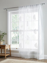 Next Appletree White Leaf Embroidery Slot Top Voile Panel- Buy online at McGrocer