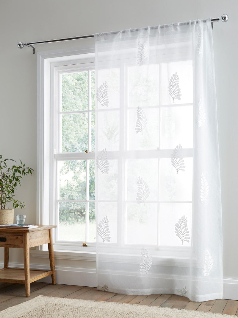 Appletree embroidered leaf voile panel - British product
