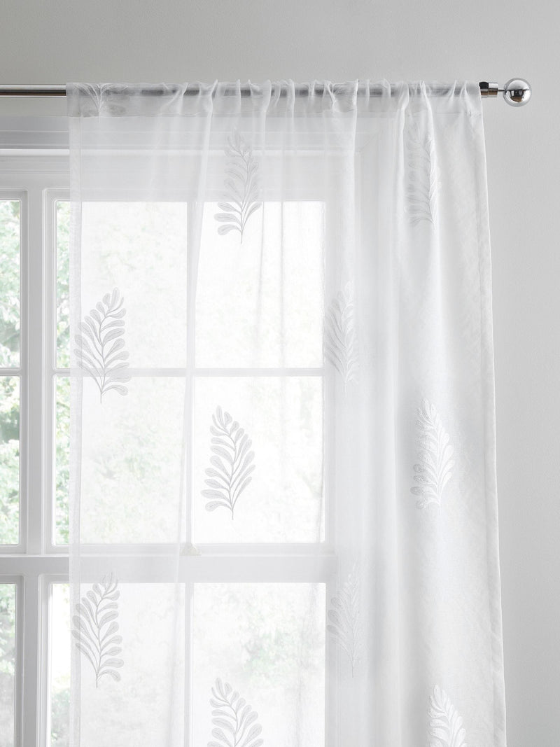 Appletree embroidered leaf voile panel - British product