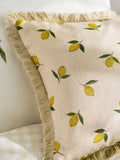 Sophie Allport natural lemons linen cushion 35x55cm - British product
