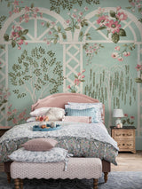 Next Laura Ashley Arlingham Gardens Eau de Nil Wallpaper Mural Sample A4- Buy online at McGrocer
