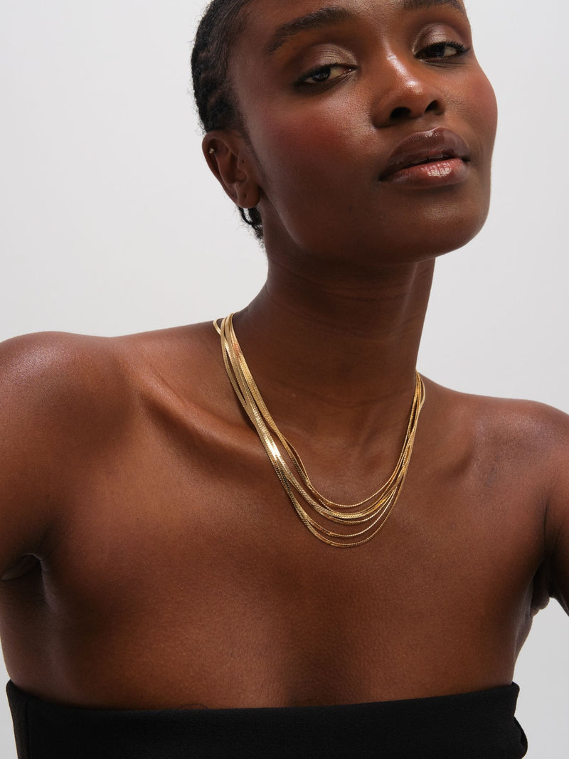 Inicio gold tone multi layered necklace (British brand)