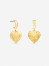 Next Inicio Gold Tone Diamond Cut Heart Charm Huggie Earrings- Buy online at McGrocer