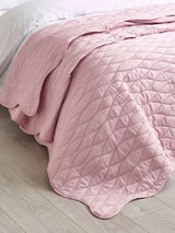 Next Catherine Lansfield Pink Scallop Waves Quilted Bedspread 240x260cm- Buy online at McGrocer