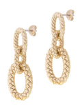 Karen Millen gold tone woven link drop earrings (British brand)
