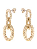 Karen Millen gold tone woven link drop earrings (British brand)