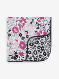 Etta Loves black white Liberty muslin blanket 80x80cm, imported from the UK