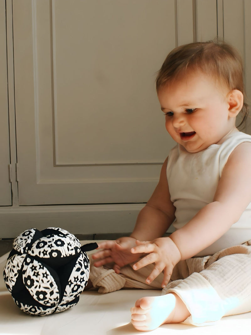 Etta Loves black and white Liberty sensory grasp ball (British brand)