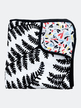 Next Etta Loves Black Fern Print Sensory Muslin Blanket 120cm x 120cm- Buy online at McGrocer