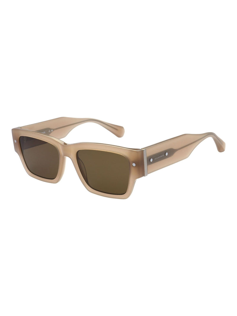AllSaints IGGY square sunglasses in milky cognac (British brand)