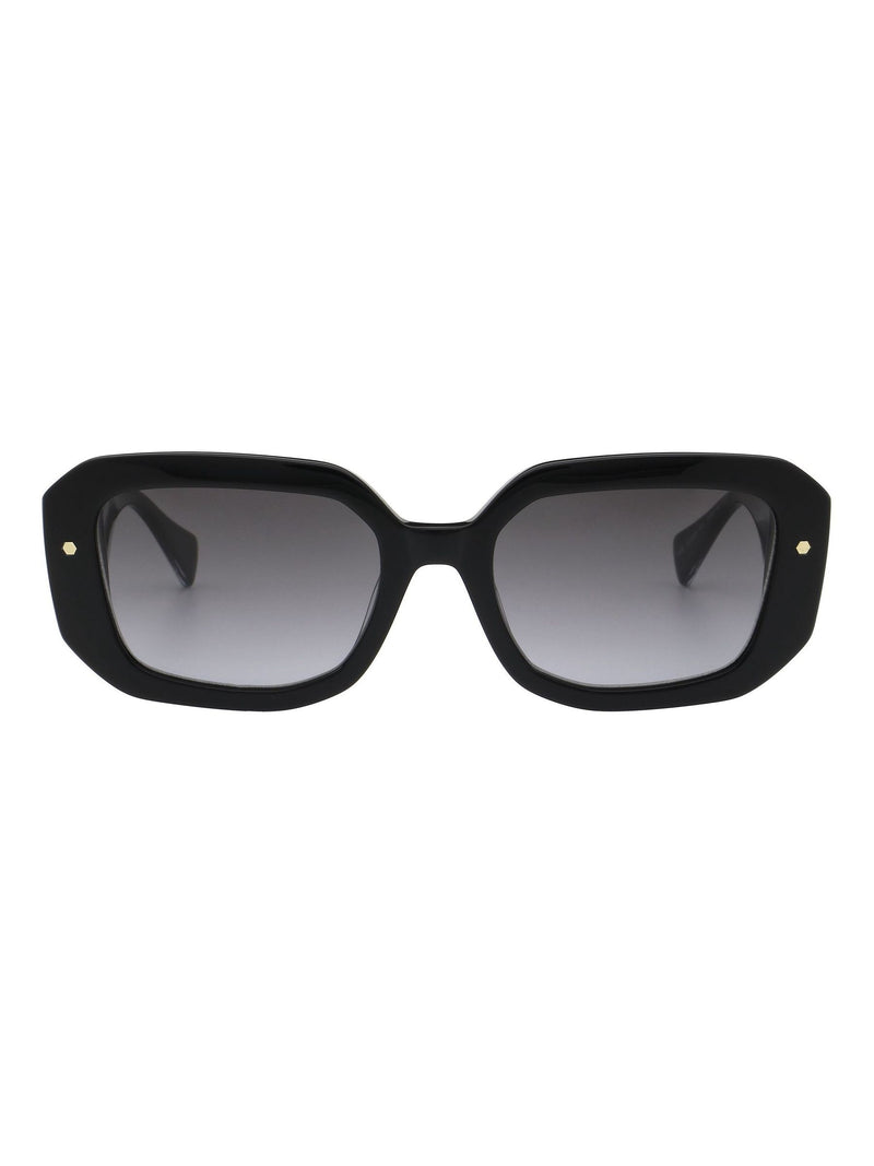 AllSaints black oversized oval sunglasses hexagon details - British product