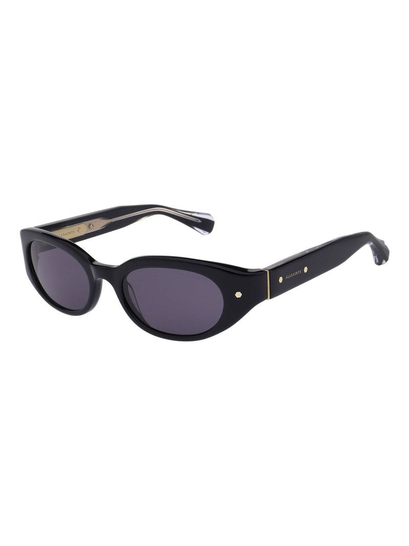 AllSaints LOLA black acetate sunglasses with dark grey lenses (British brand)