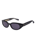AllSaints LOLA black acetate sunglasses with dark grey lenses (British brand)