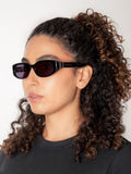 AllSaints LOLA black acetate sunglasses with dark grey lenses (British brand)