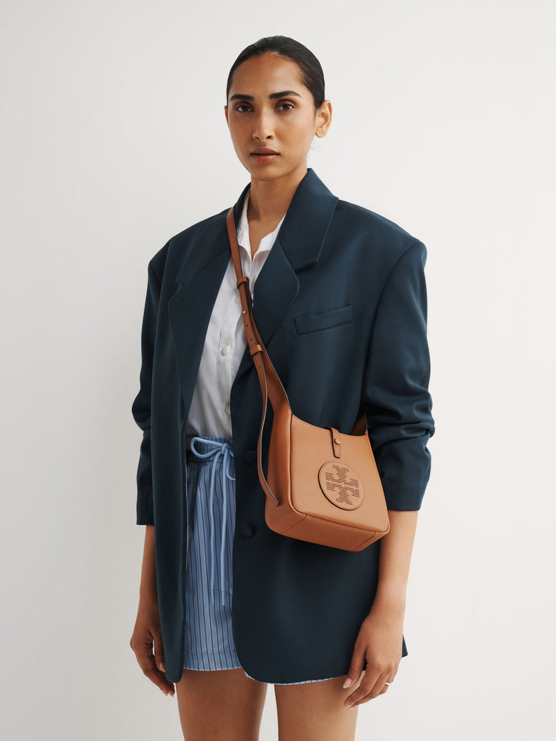 Tory Burch Toffee Miller Swing crossbody bag, pebbled leather, imported from the UK