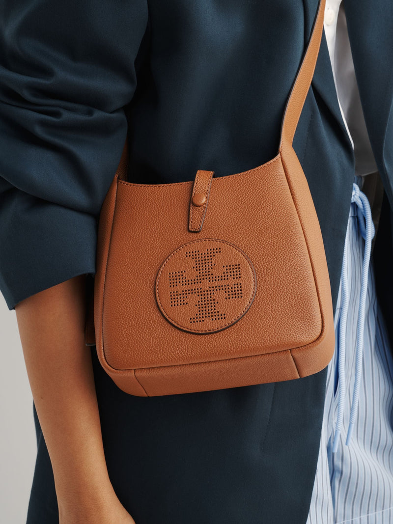 Tory Burch Toffee Miller Swing crossbody bag, pebbled leather, imported from the UK