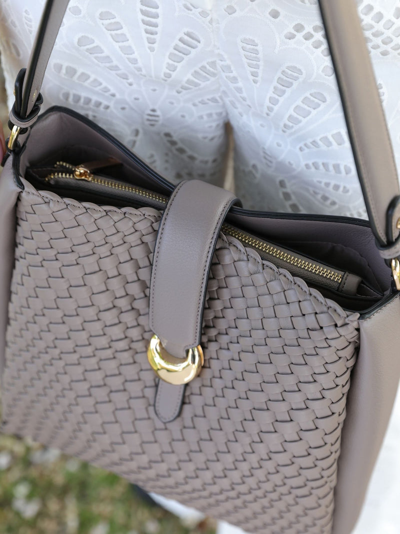 Luella Grey Flora weave hobo bag, imported from the UK