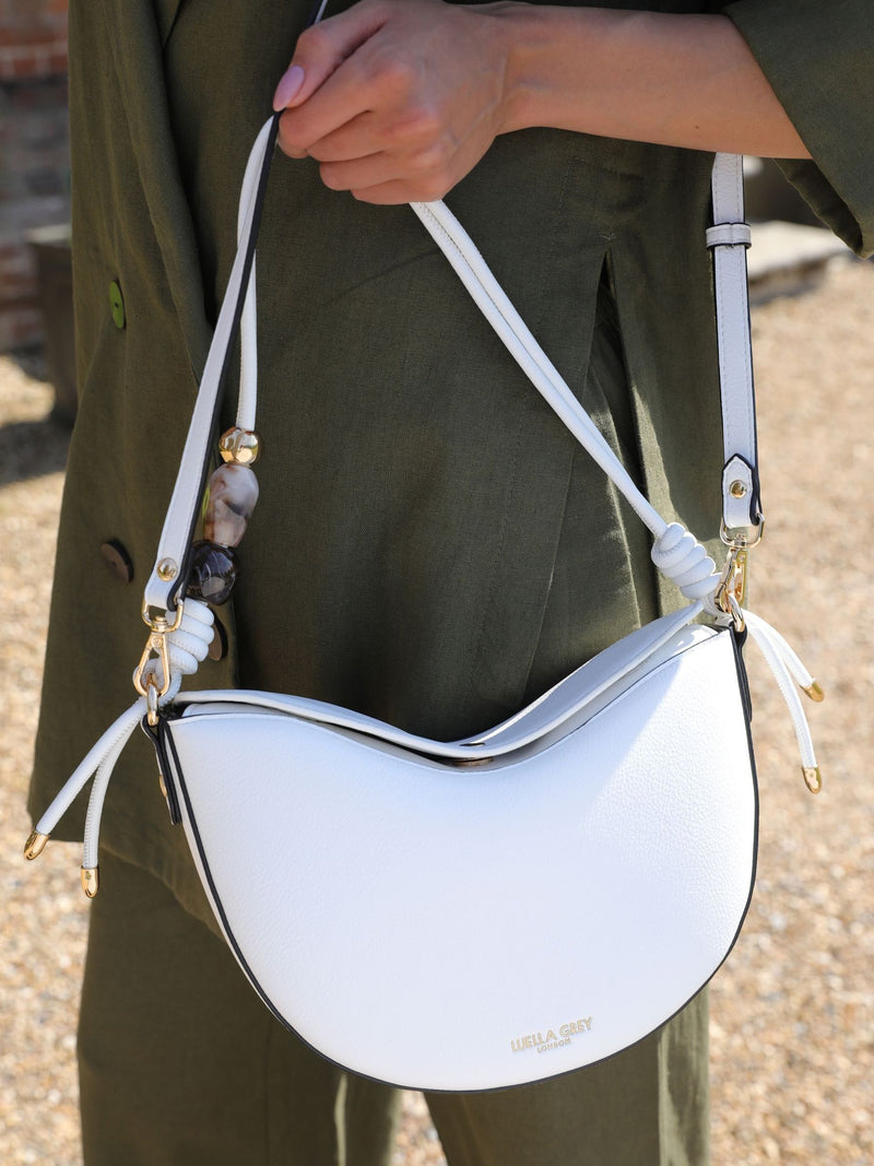Luella Grey Cora saddle cross-body bag in white - British product