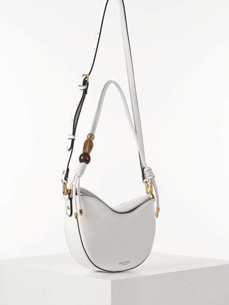 Luella Grey Cora saddle cross-body bag in white - British product