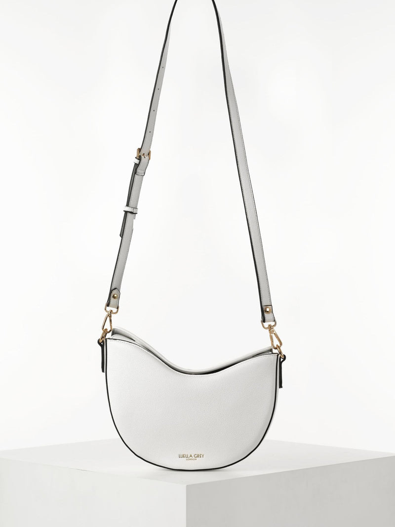 Luella Grey Cora saddle cross-body bag in white - British product