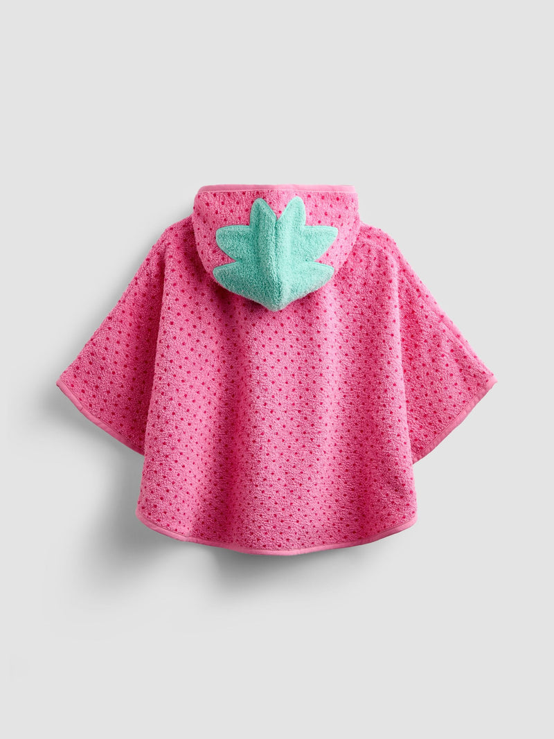 JoJo Maman Bébé strawberry hooded poncho towel (British brand)