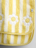JoJo Maman Bébé yellow stripe daisy hooded poncho towel (British brand)