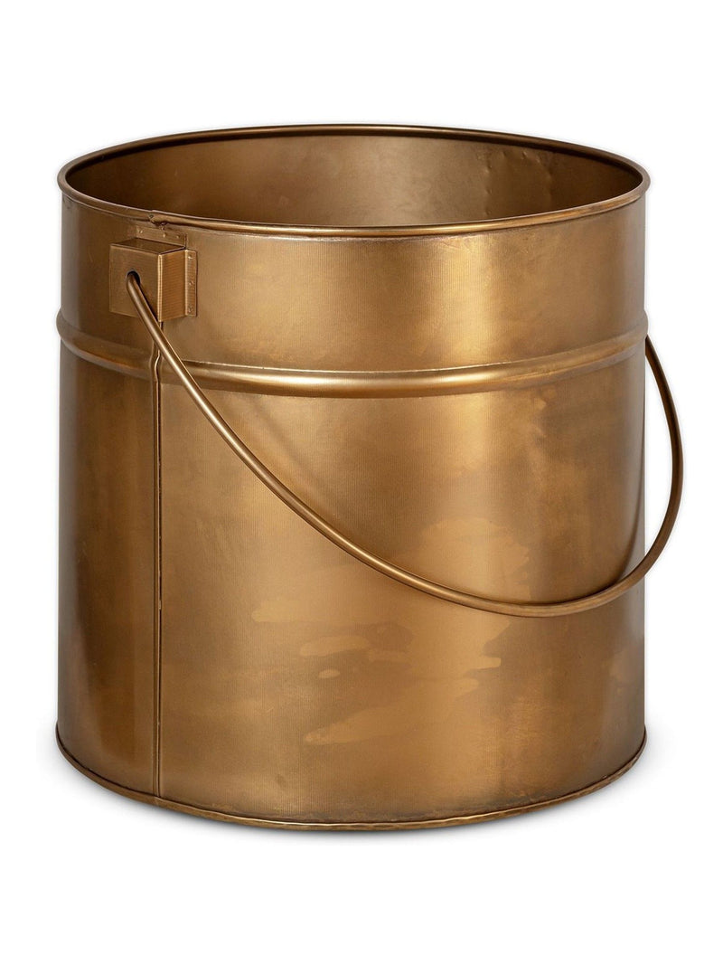 Nkuku Mosat antique brass iron fireside bucket - British product