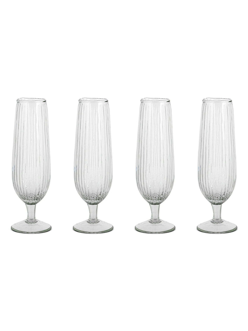 Nkuku clear Otuba champagne flutes set of 4, imported from the UK