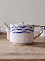 Next Nkuku Cream Indigo Drop 4 Person Teapot- Buy online at McGrocer
