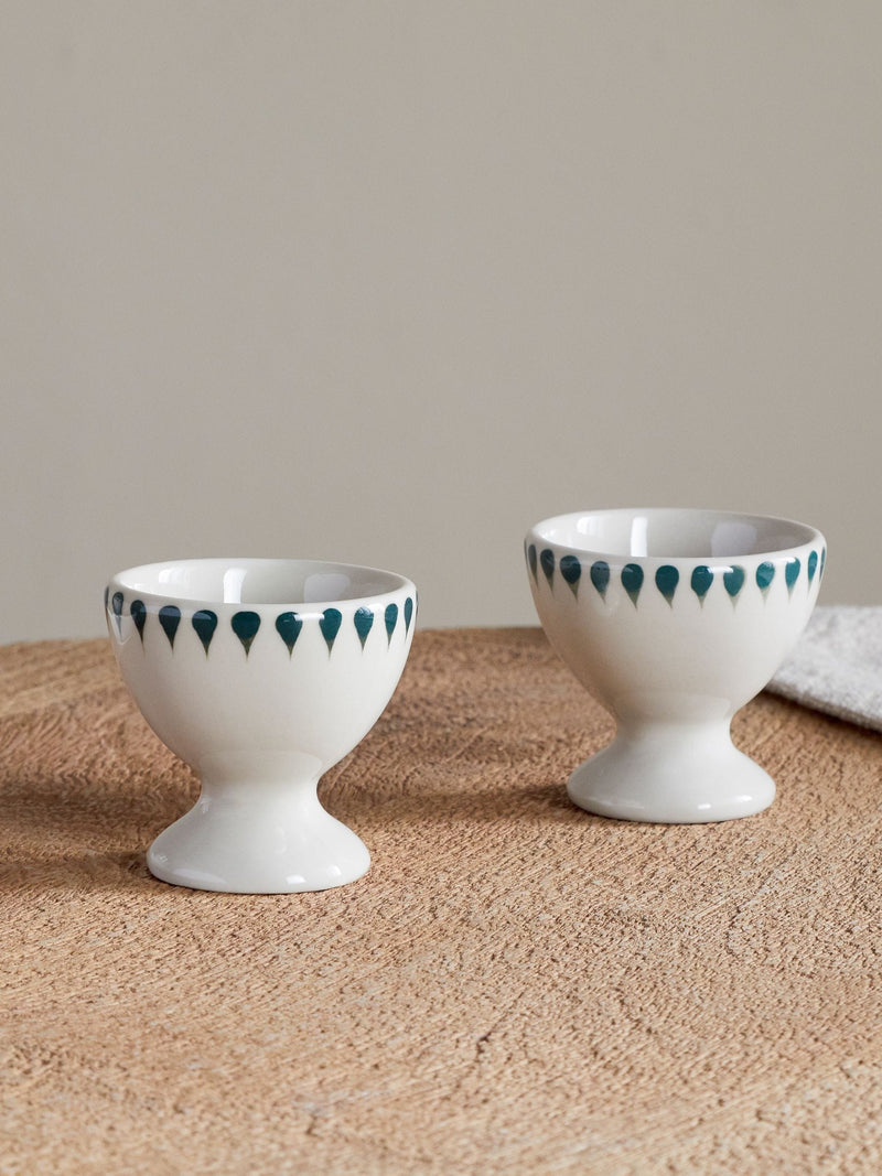 Nkuku Cream Juniper Drop egg cup 5cm, imported from the UK