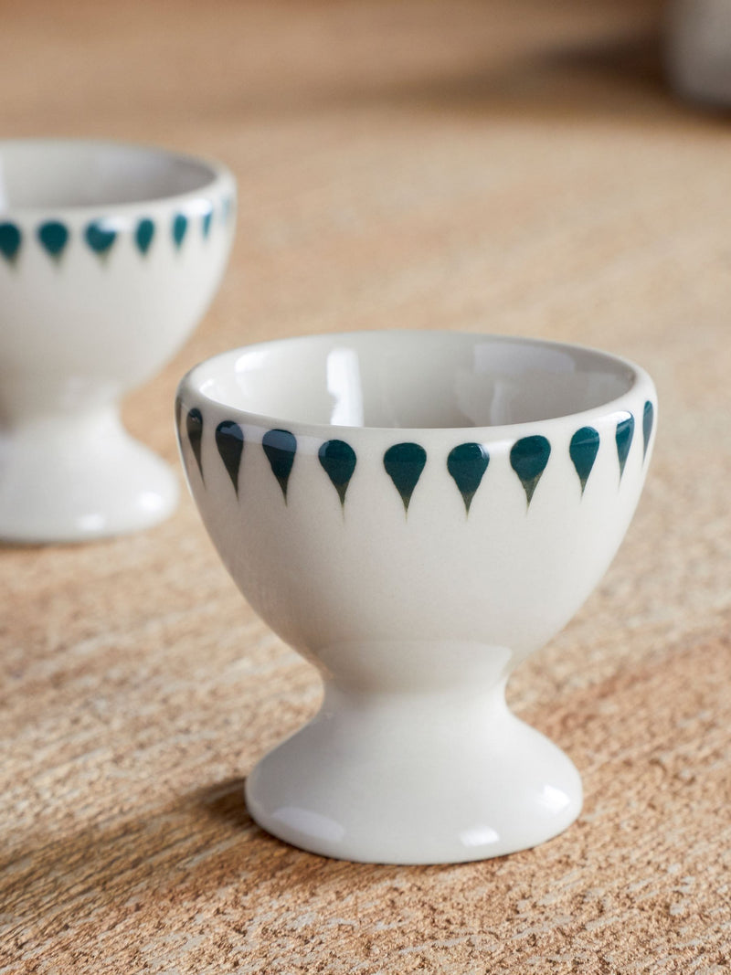 Nkuku Cream Juniper Drop egg cup 5cm, imported from the UK