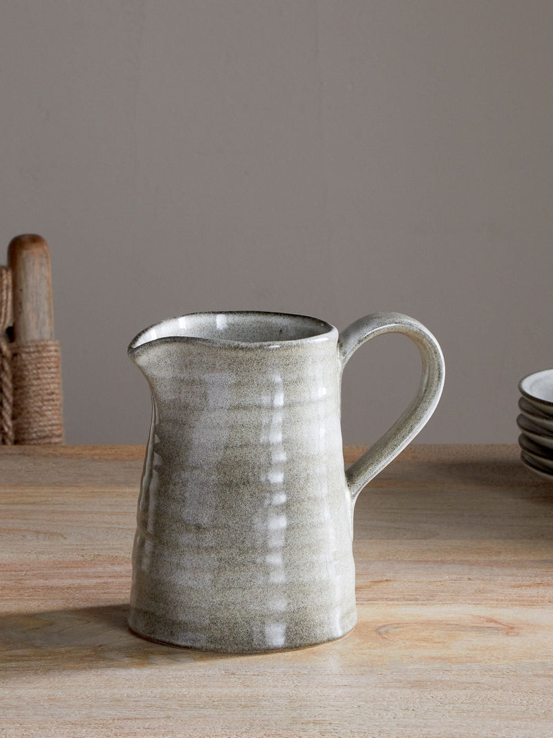Nkuku grey Valinha earthenware jug (British brand)