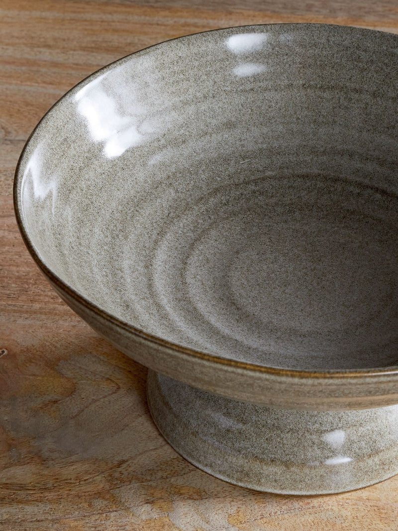 Nkuku Grey Valinha footed bowl 23.5cm - British product