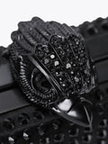 Kurt Geiger London black crystal Kensington clutch bag, imported from the UK