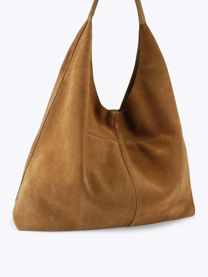Kurt Geiger London brown suede large slouch hobo bag, UK version