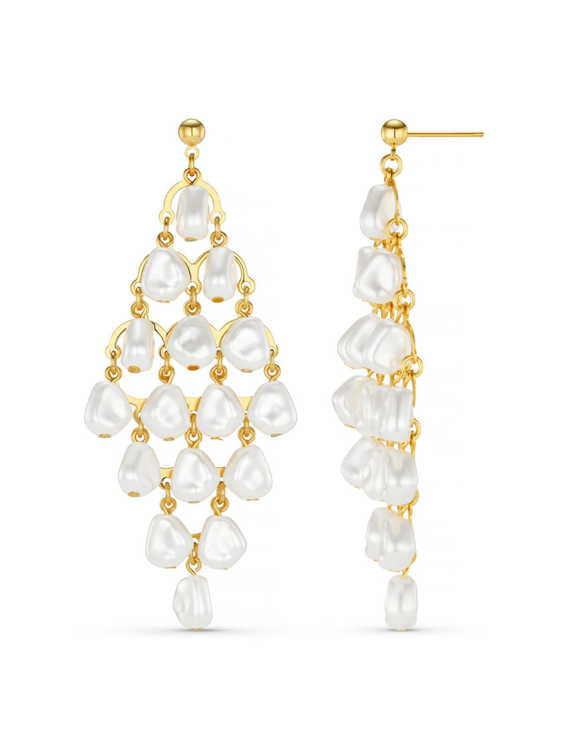 Orelia London gold tone pearl chandelier earrings, UK version