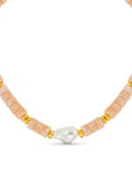 Orelia London gold tone statement pearl bead necklace, imported from the UK
