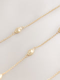 Gold tone rope beaded long necklace, imported from the UK