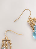 Gold tone gemstone drop earrings - British product