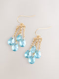 Gold tone gemstone drop earrings - British product