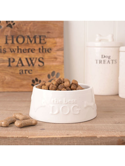 Next Widdop White Paw Prints The Best Dog Large Dog Bowl- Buy online at McGrocer