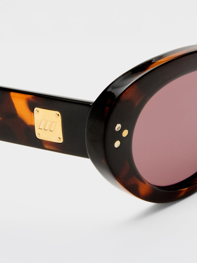 Le Specs Brown Tootsie cat-eye sunglasses, imported from the UK