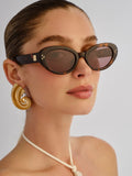 Le Specs Brown Tootsie cat-eye sunglasses, imported from the UK