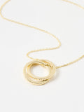 Oliver Bonas pendant necklace gold plated textured ring charm - British product