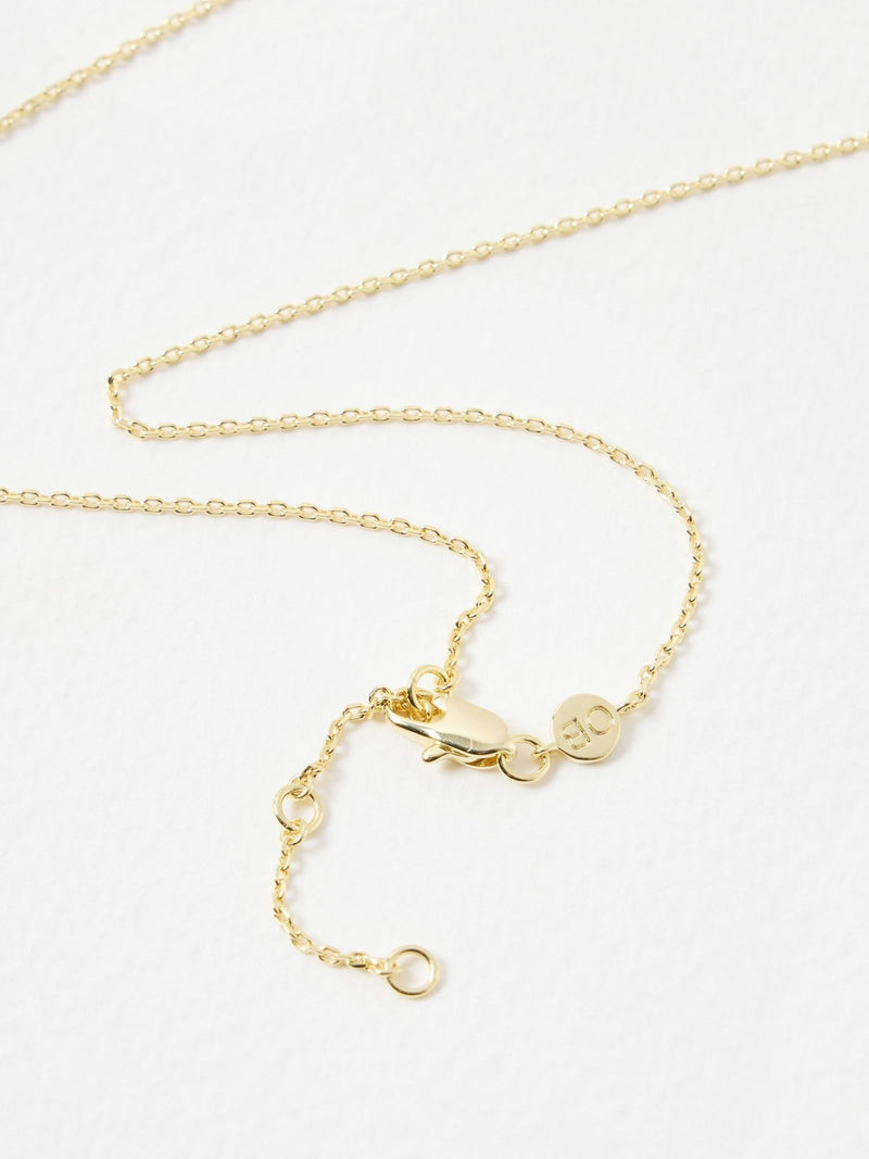 Oliver Bonas pendant necklace gold plated textured ring charm - British product