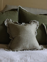 Next Ellenvale Interiors Hallie Ruffle Olive Cushion Cover 45x45cm- Buy online at McGrocer