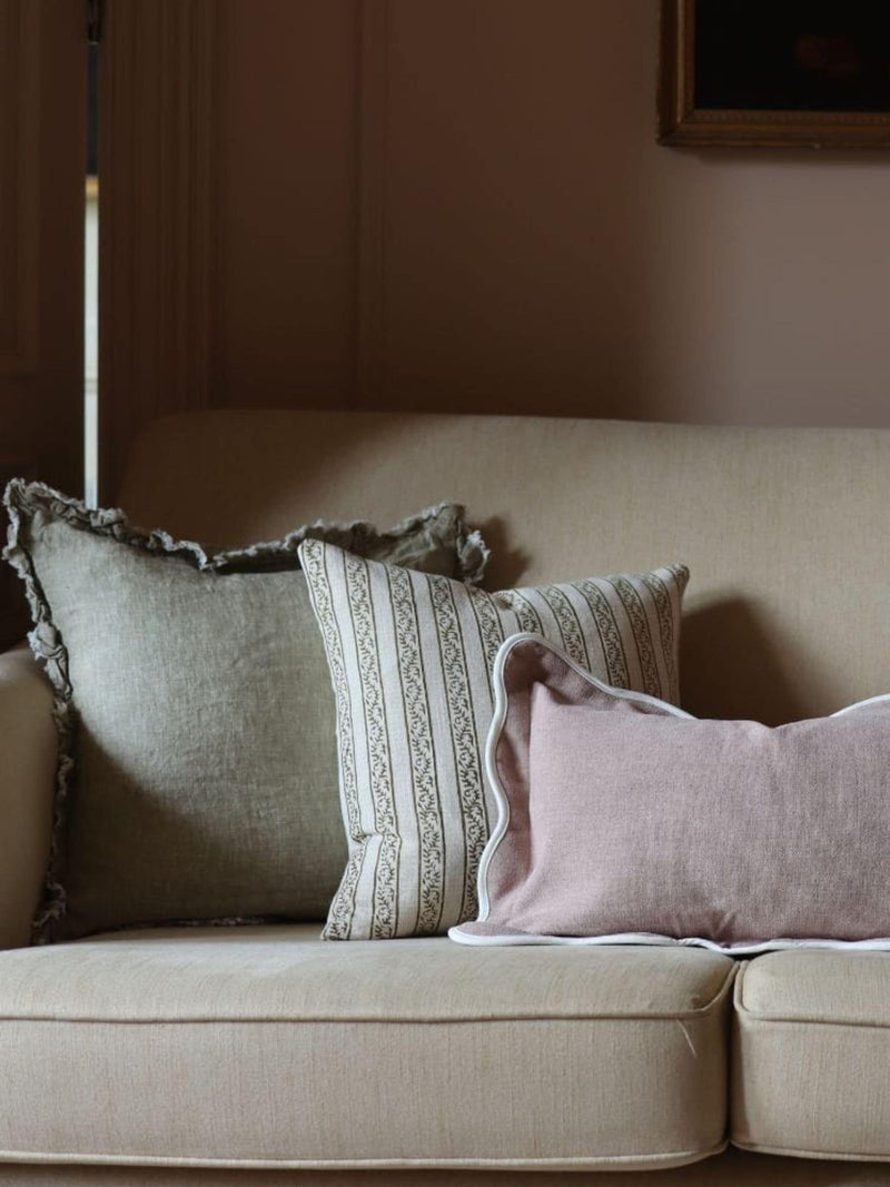 Ellenvale olive linen 45x45cm cushion cover (British brand)