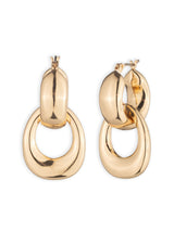 Next Lauren Ralph Lauren Gold Tone Puffy Hoop Drop Earrings- Buy online at McGrocer
