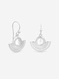 Inicio silver plated beaded fan fishhook earrings (British brand)