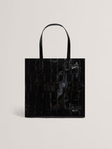 Next Ted Baker Black Vannda Croc Effect Large Icon Bag- Buy online at McGrocer